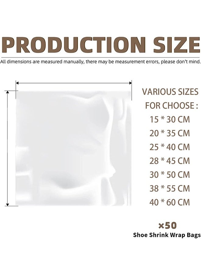 JCB CHIC 50pcs Heat Shrink Wrap Bags，PVC Clear Heat Sealer Bags, Seal Wrapping Supplies Professional DIY Homemade Odorless Shrinkable Bag Food Candy Snack Packaging Bag for Home Shop（20x 40cm)  - Image 2
