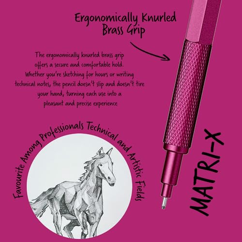 Scrikss Office 0.7mm Lead Matri-X Mechanical Clutch Pen Pencil | Metallic Pink - Image 3