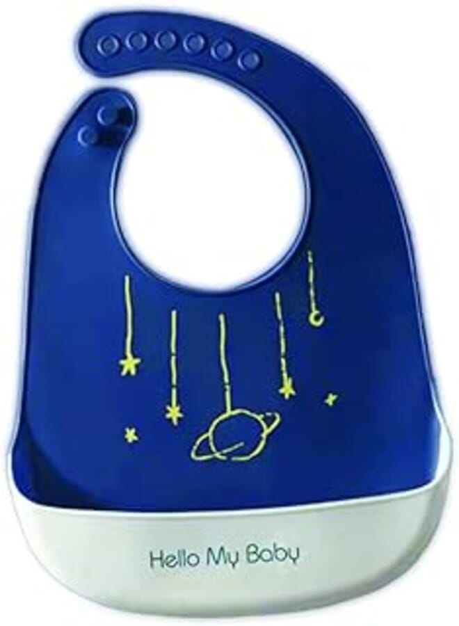 Mix and Max Mix&Max Baby Bib With Silicone Pocket For Boys-Navy