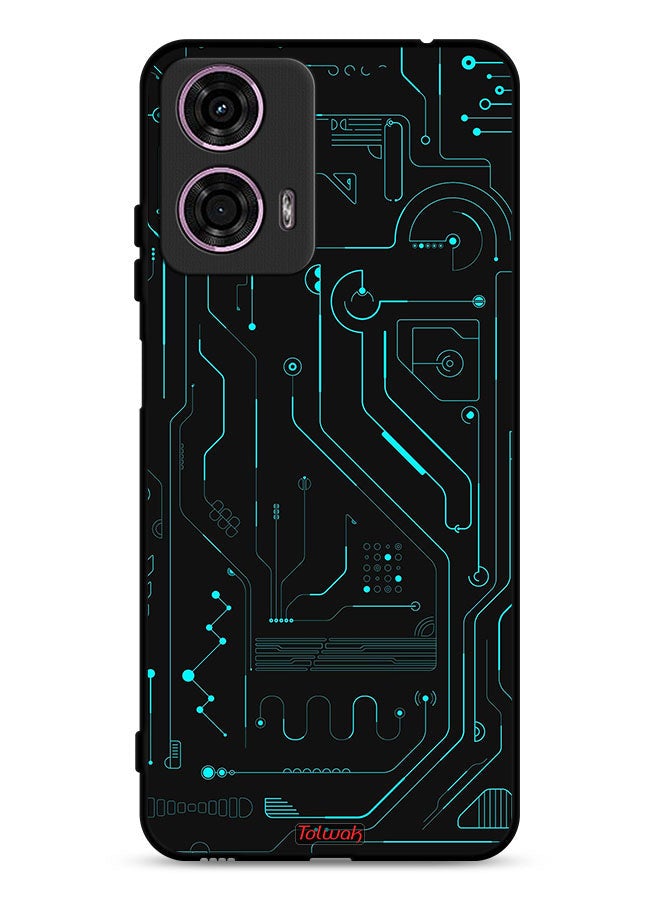 Tolwak Motorola Moto G24 4G Protective Case Cover Digital Art Circuits Minimalism Multiple Display - Image 1