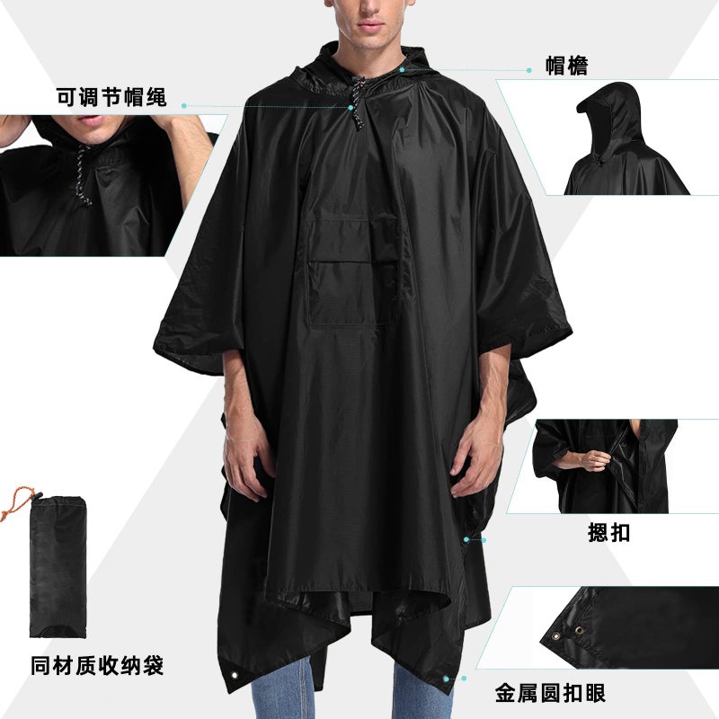 Fashion Poncho Cape Oxford Cloth Anti-Rainstorm Wear-Resistant Outdoor Adult Riding Walking Style - Image 3