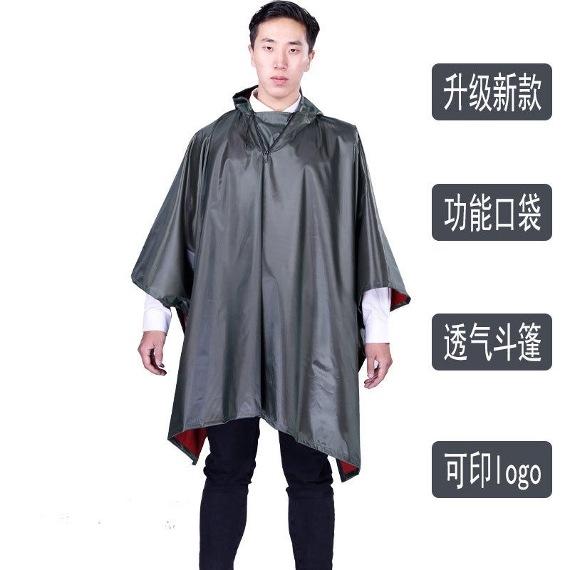 Fashion Poncho Cape Oxford Cloth Anti-Rainstorm Wear-Resistant Outdoor Adult Riding Walking Style - Image 1