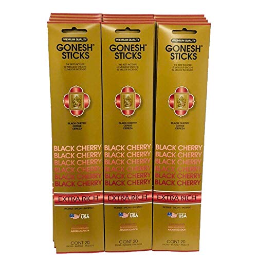 Gonesh Incense Sticks Extra Rich Collection: Black Cherry 12 Pack (20 Sticks/Pack) - Image 5
