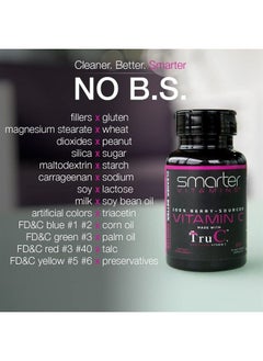 SmarterVitamins Smarter Raw Whole Food Vitamin C Natural Immune Support from Berries, Premium Antioxidants, Bioflavonoids & Polyphenols, 60 Vegan Capsules  - Image 4