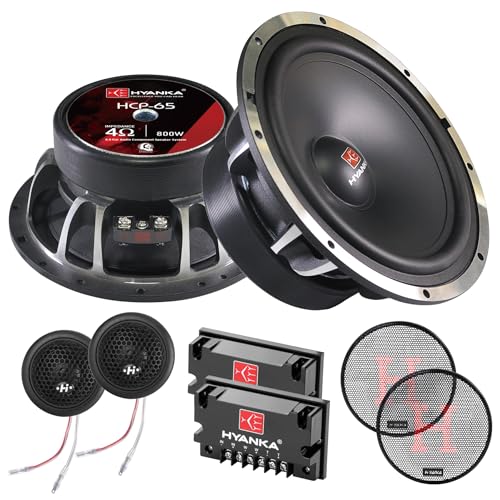 H YANKA HCP-65 6.5 Component Car Speakers, 800 Watt Car Audio Stereo Door Speakers Perfect for Upgrading Any Car Stereo System Includes 2 x Midrange Woofers, Tweeters, and Crossovers (Set) - Image 1