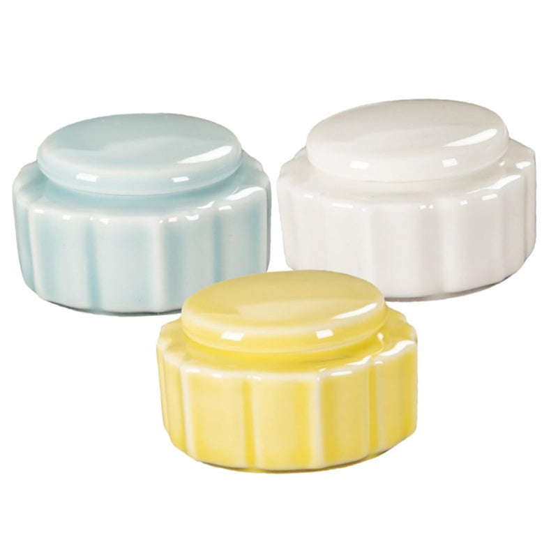 3Pcs Refillable Ceramic Cosmetic Jars Travel Containers For Lip Balm Samples - Image 2