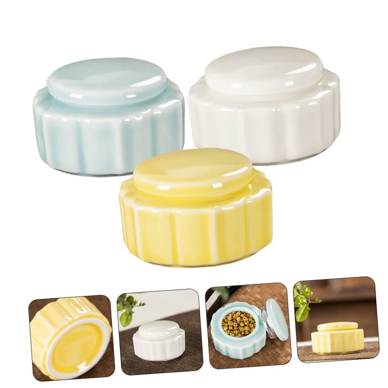 3Pcs Refillable Ceramic Cosmetic Jars Travel Containers For Lip Balm Samples - Image 4