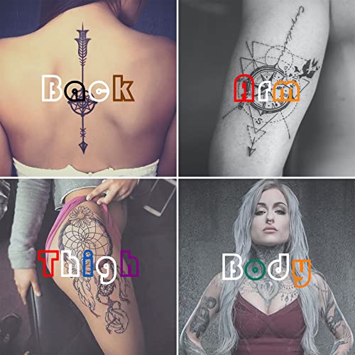 NewCraft 3 Packs Black Temporary Tattoo Ink and Stencils for Adults Teens, Temporary Tattoo Kit Skin Friendly - Image 4
