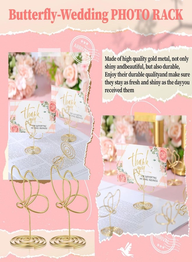 SiliFine 24 Pcs Gold Butterfly Table Number Holders, Place Card Holders for Table Butterfly Photo Holder Decoration for Wedding Reception, Cafe, Centerpieces, Party, Restaurant, Birthday (2 Inch) - Image 4