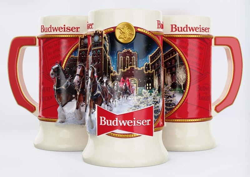 Budweiser Budweiser 2020 Clydesdale Holiday Stein  Brewery Lights  41st Edition  Ceramic Beer Mug  Christmas Gifts for Men Father Husband