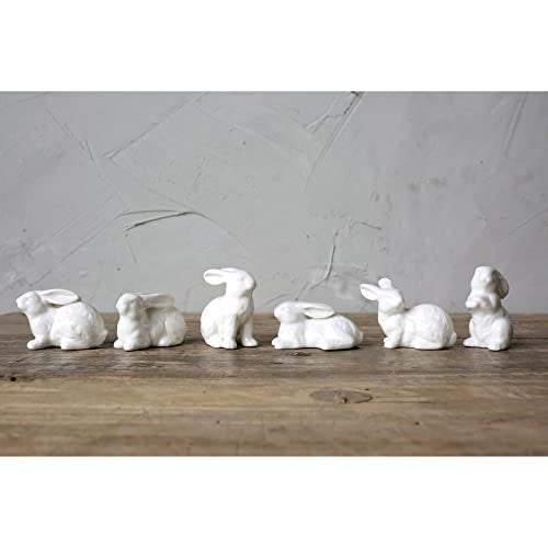 Creative Co-Op White Ceramic Bunnies (Set of 6 Pieces) - Image 2