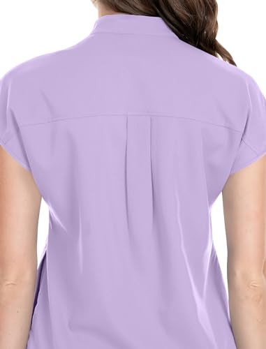 niaahinn Scrubs Set for Women Nurse Uniform Jogger Suit Stretch Top & Pants with Multi Pocket for Nurse Esthetician Workwear (Lavender, Small) - Image 5