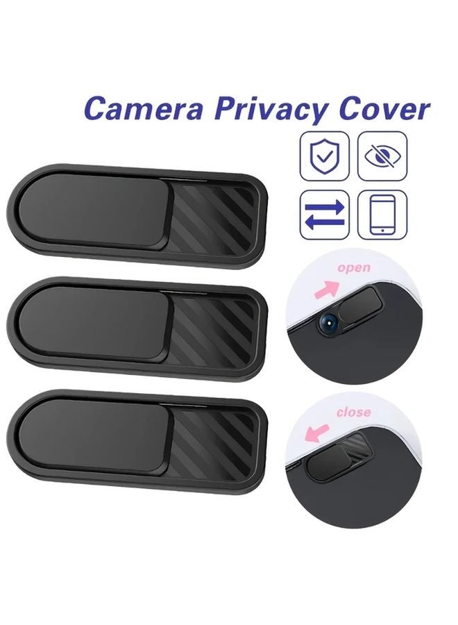 عبوتين من شريح حماية كاميرا الويب الأسود المضاد للتجسس QGhappy للهواتف والأجهزة اللوحية - Image 2