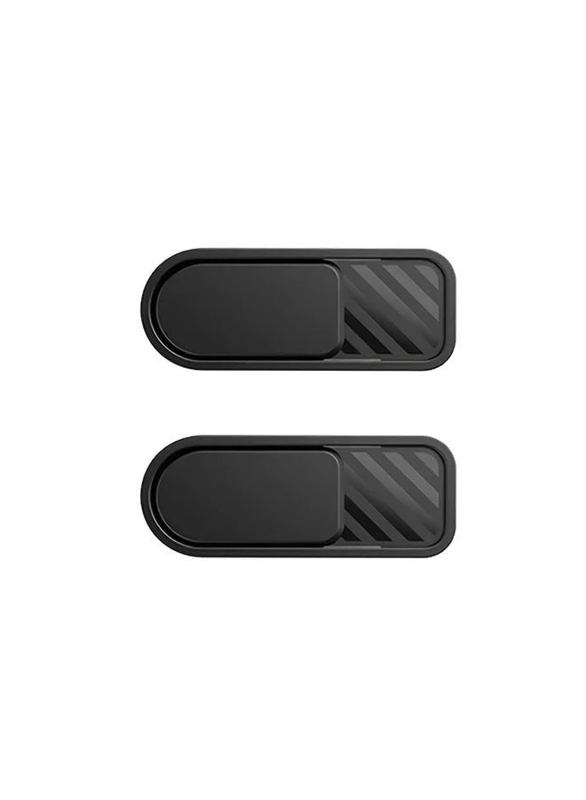 عبوتين من شريح حماية كاميرا الويب الأسود المضاد للتجسس QGhappy للهواتف والأجهزة اللوحية - Image 1