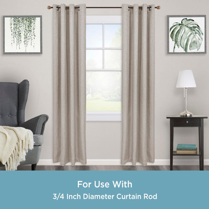 Kenney Adjustable Curtain Rod Brackets, Mocha (2-Pack) - Image 2