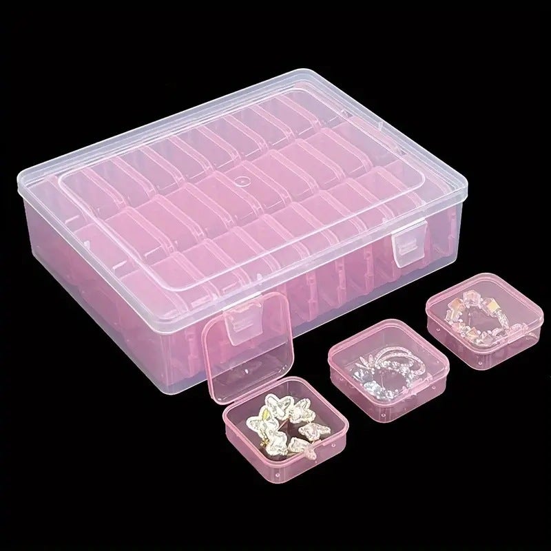 New hot selling 30 sets of color storage box can be used for jewelry beads hardware finishing storage portable(30 grid 5.5 yellow, 22.5*17.5*6) - Image 3
