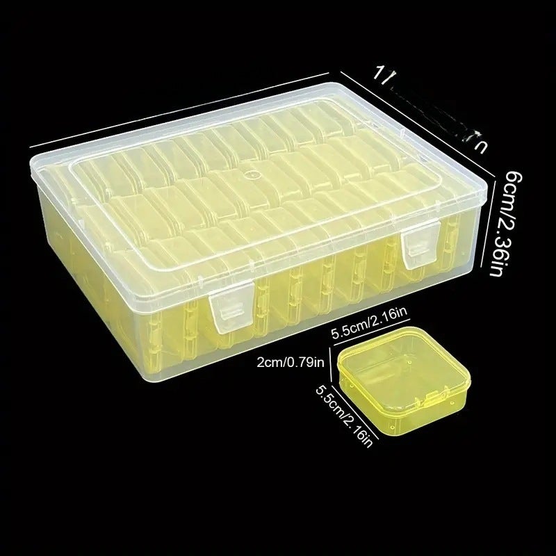 New hot selling 30 sets of color storage box can be used for jewelry beads hardware finishing storage portable(30 grid 5.5 yellow, 22.5*17.5*6) - Image 1