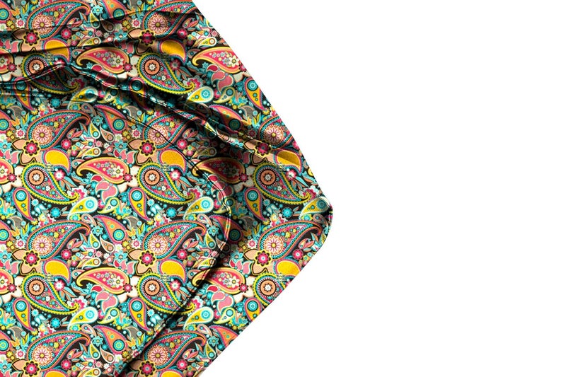 Blacksmith طقم ربطات عنق أساكوت مزخرفة بنقشة بايسلي مع منديل جيب متطابق للرجال - Image 3