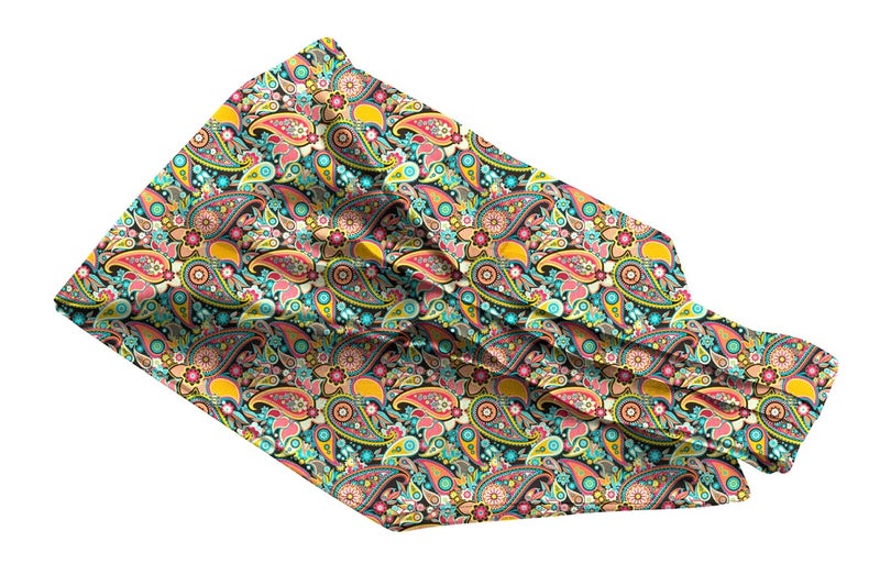 Blacksmith طقم ربطات عنق أساكوت مزخرفة بنقشة بايسلي مع منديل جيب متطابق للرجال - Image 4