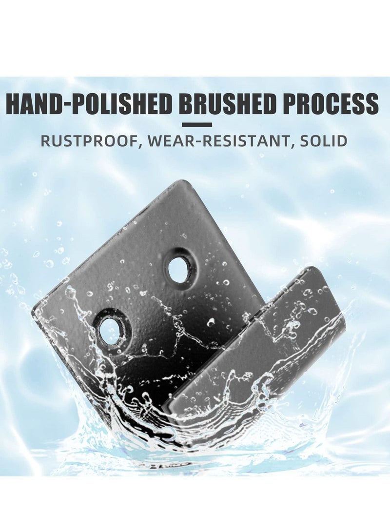 Stainless Steel Wall Mount Brackets Hooks, Set of 10, Heavy Duty Tile Hangers for Mirrors, Picture Frames, and Ceramic Wall Displays, Medium Size, Black - Image 4