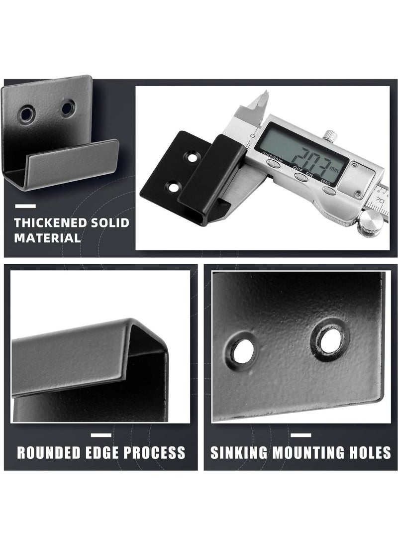 Stainless Steel Wall Mount Brackets Hooks, Set of 10, Heavy Duty Tile Hangers for Mirrors, Picture Frames, and Ceramic Wall Displays, Medium Size, Black - Image 2