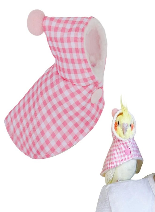 Qpets® Bird Clothes, Parrot Sweater with Hat & Snap Button Closure, Plush Parrot Cloak for Cold & Feather Plucking Cute Bird Clothing for Photoshoot & Gifting - Image 1