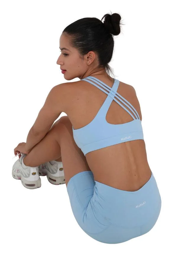 Mohuki Light Blue Active Triple Line Crossback Bra for Women | Best Price UAE