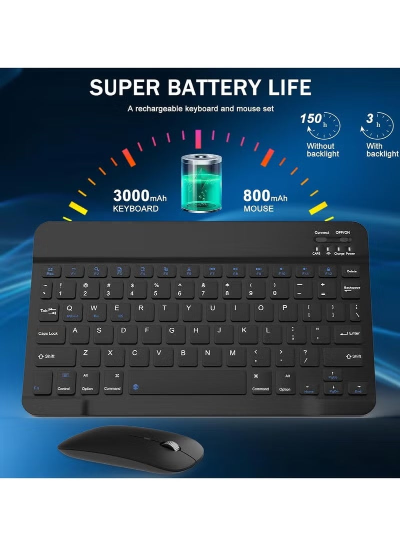 ELTRAZONE Wireless Bluetooth Keyboard & Mouse Combo – Ultra-Slim Rechargeable Silent Typing Set for Android, Windows, Tablets & Phones – Compact Portable Keyboard and Mouse – Black - Image 2