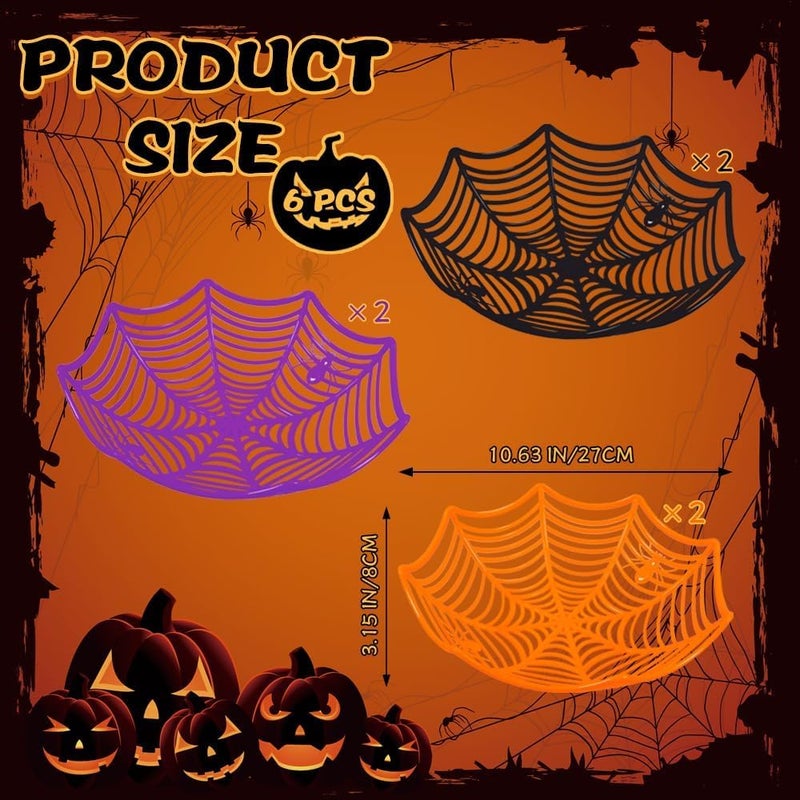 Denylo pro 6 Pieces Halloween Spider Web Basket Halloween Cobweb Fruit Holder Hand Grabbing Candy Holder Bowls for Office Home Cobweb Fruit Holder Baskets Halloween Fruit Baskets Decorations - Image 2