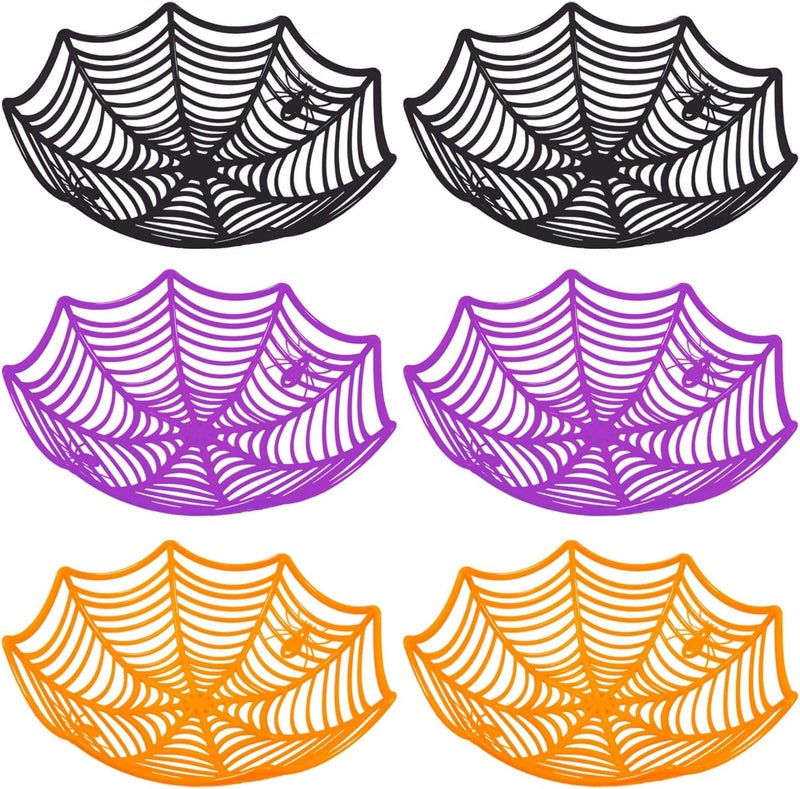 Denylo pro 6 Pieces Halloween Spider Web Basket Halloween Cobweb Fruit Holder Hand Grabbing Candy Holder Bowls for Office Home Cobweb Fruit Holder Baskets Halloween Fruit Baskets Decorations - Image 1
