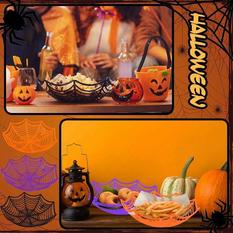 Denylo pro 6 Pieces Halloween Spider Web Basket Halloween Cobweb Fruit Holder Hand Grabbing Candy Holder Bowls for Office Home Cobweb Fruit Holder Baskets Halloween Fruit Baskets Decorations - Image 5