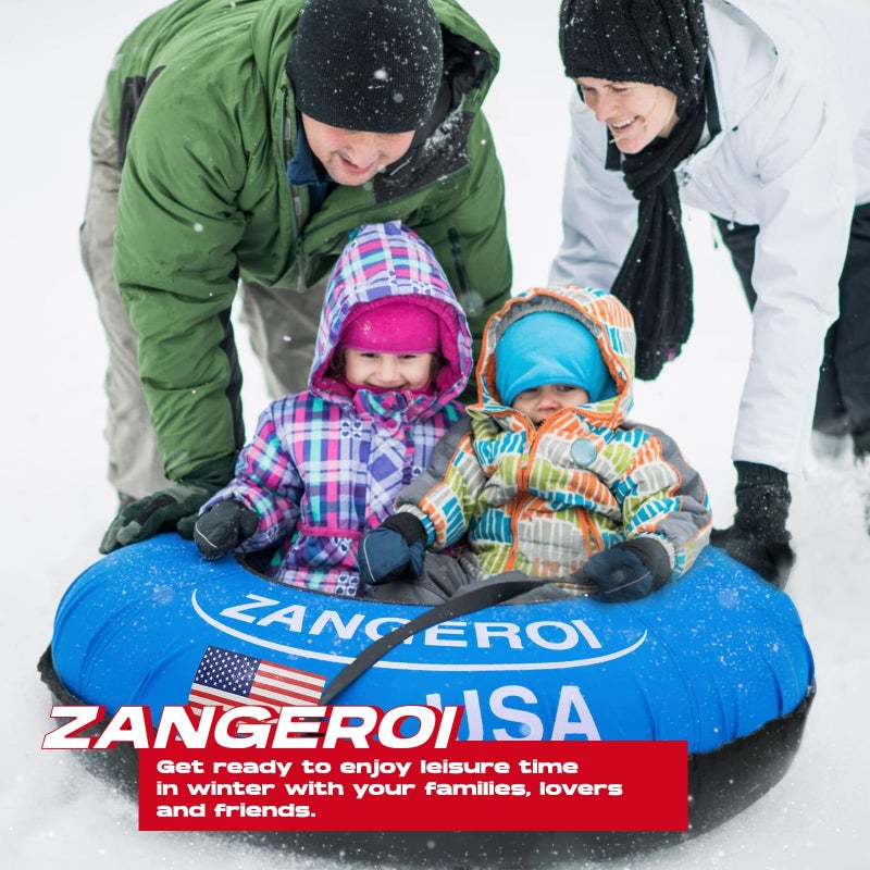 ZANGEROI Snow Tube for Sledding Snow Tubes Heavy Duty Snow Tube for Kids Adult Snow Sled Sledding Tube Inflatable Snow Tubes for Kids Towable Rubber Snows Tube with Cover (Red Cover) - Image 3