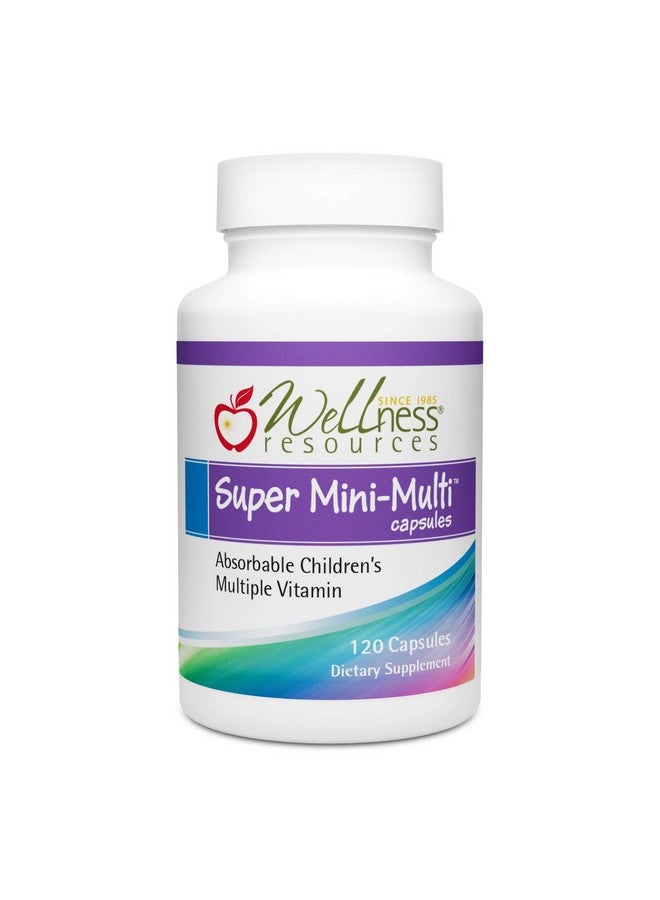 Wellness Resources Super Mini-Multi - Children's Multivitamin Swallowable Capsules with Methyl Folate, Methyl B12 and Coenzyme B Vitamins for Growth, Focus, Brain Health (120 Capsules) - Image 1