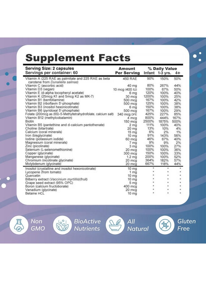 Wellness Resources Super Mini-Multi - Children's Multivitamin Swallowable Capsules with Methyl Folate, Methyl B12 and Coenzyme B Vitamins for Growth, Focus, Brain Health (120 Capsules) - Image 2