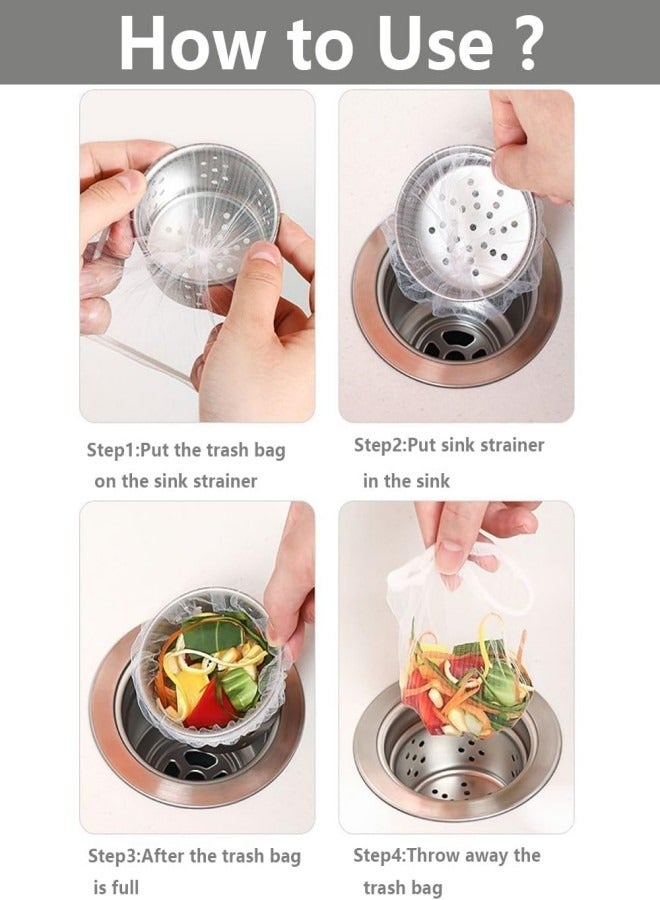 Kitchen Sink Strainer Mesh Bag,200 PCS Disposable Sink Net Strainer Filter  Bags for Sink,Collecting Kitchen Food Waste Leftover Garbage,Suitable for Most Sizes of Kitchen Drainage Basket,Kitchen sink filter - Image 3