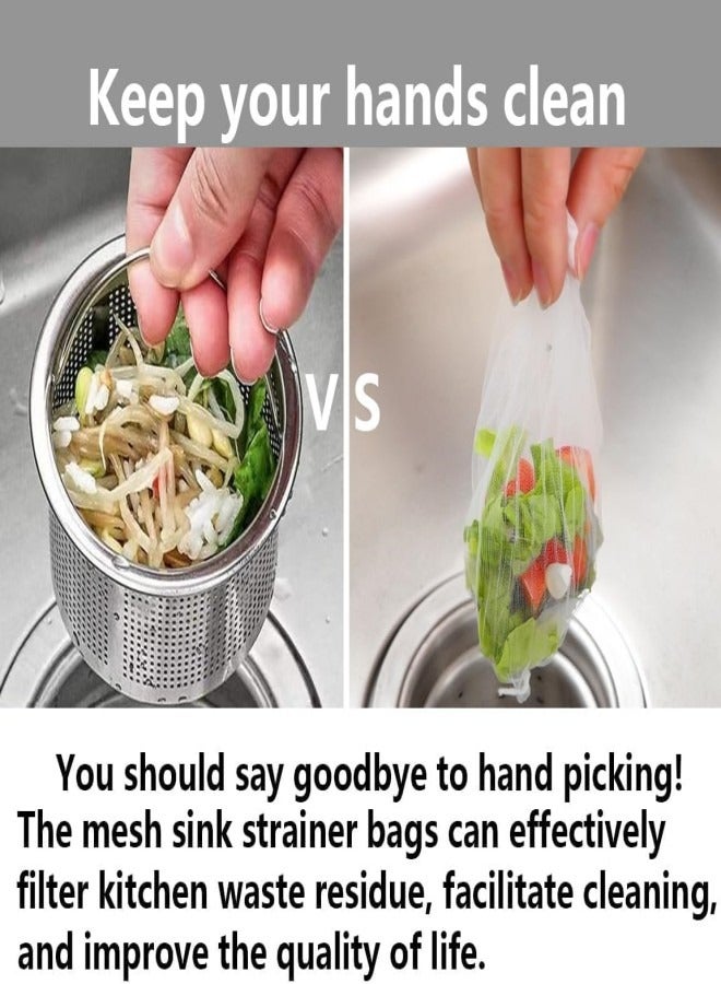 Kitchen Sink Strainer Mesh Bag,200 PCS Disposable Sink Net Strainer Filter  Bags for Sink,Collecting Kitchen Food Waste Leftover Garbage,Suitable for Most Sizes of Kitchen Drainage Basket,Kitchen sink filter - Image 4