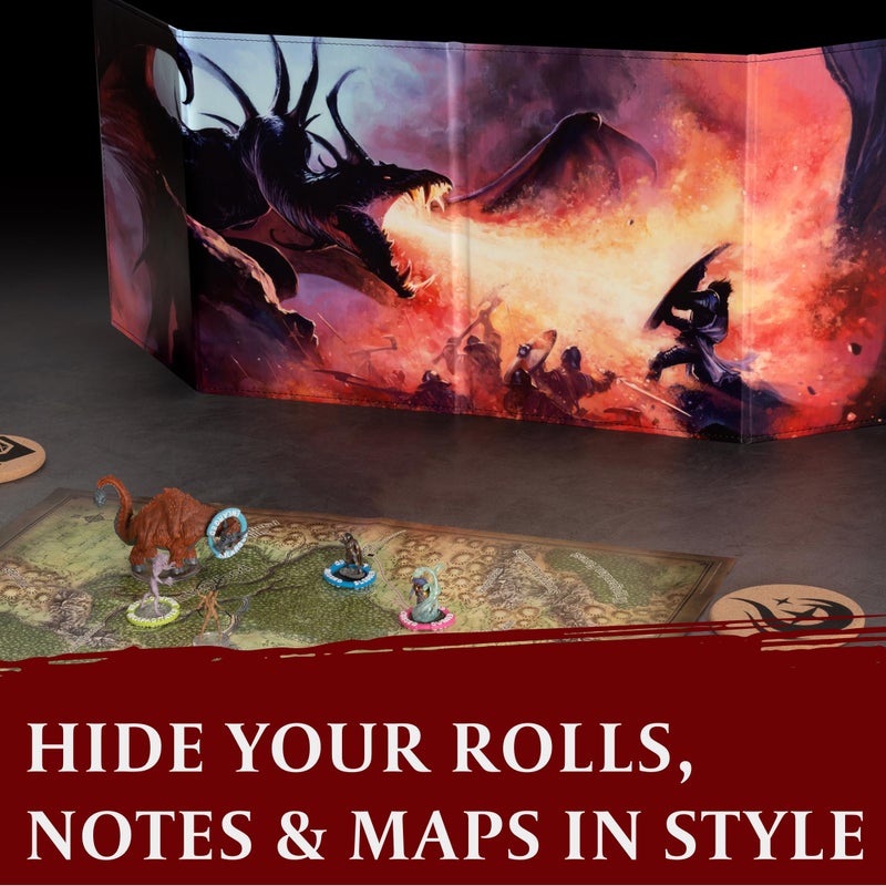 lynx DND DM Screen 5e - D&D Dungeon Master Screen Full Color Print with Customizable Inserts - Dungeons and Dragons GM / Game Master Accessories Gift for Man or Woman. Hide Your Dice Rolls, Maps & Books. - Image 5