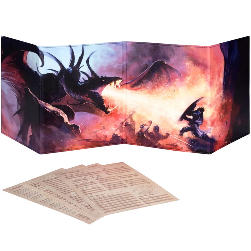 lynx DND DM Screen 5e - D&D Dungeon Master Screen Full Color Print with Customizable Inserts - Dungeons and Dragons GM / Game Master Accessories Gift for Man or Woman. Hide Your Dice Rolls, Maps & Books. - Image 1
