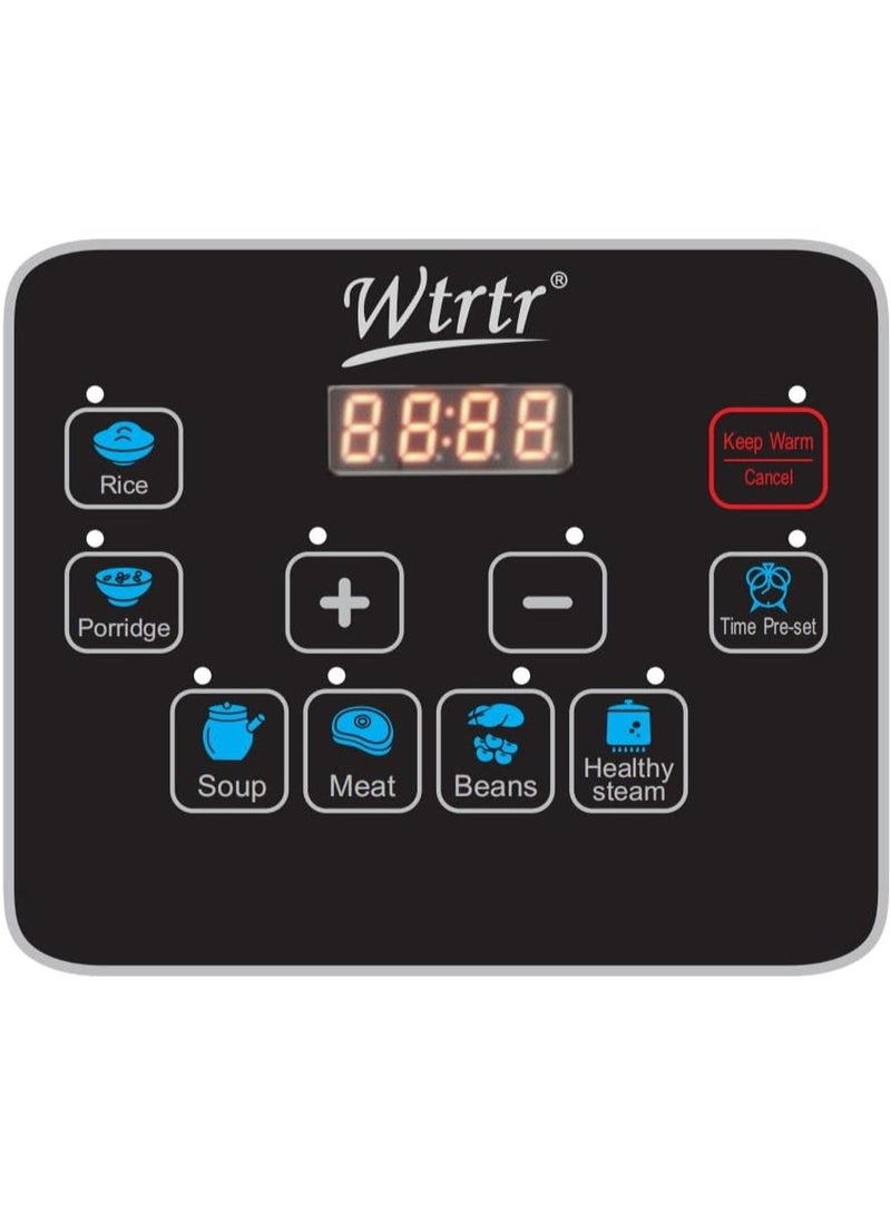 Wtrtr 6 Liters Smart Pot Instant Programmable Electric Pressure Cooker,Rice Cooker,pressure cooker, sauté pot, slow cooker, rice cooker,1000 Watts 1 Years Warranty (6L-6005) - Image 3