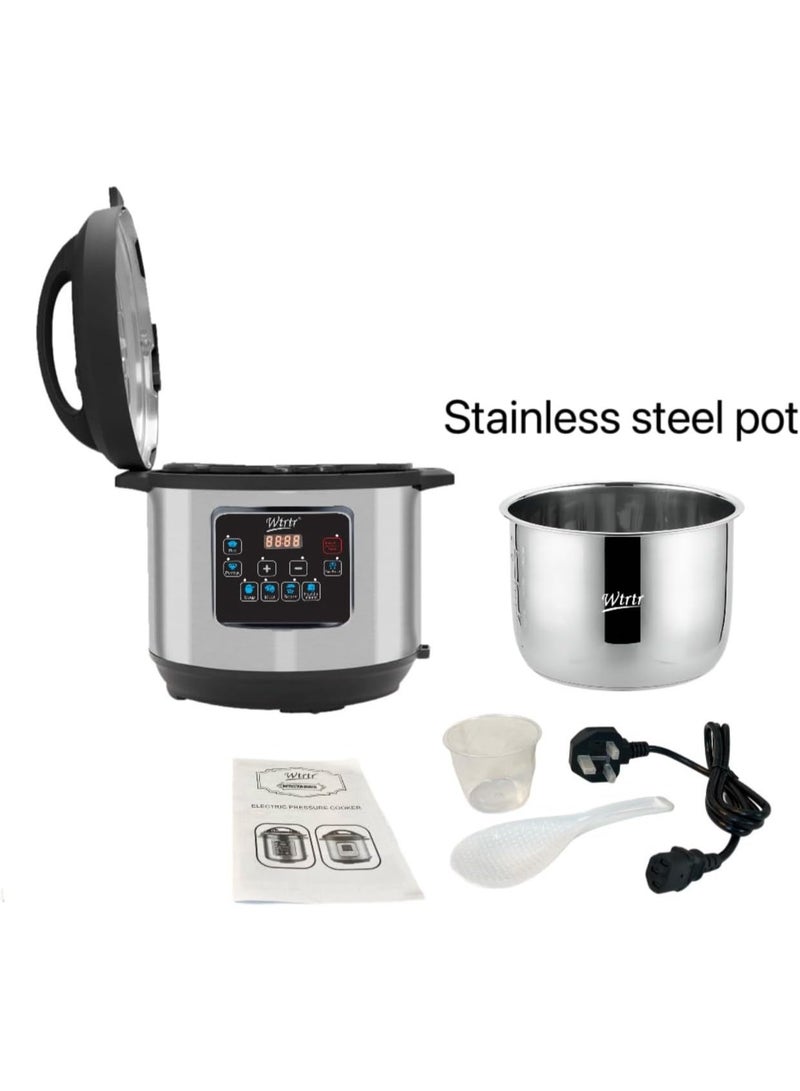 Wtrtr 6 Liters Smart Pot Instant Programmable Electric Pressure Cooker,Rice Cooker,pressure cooker, sauté pot, slow cooker, rice cooker,1000 Watts 1 Years Warranty (6L-6005) - Image 2