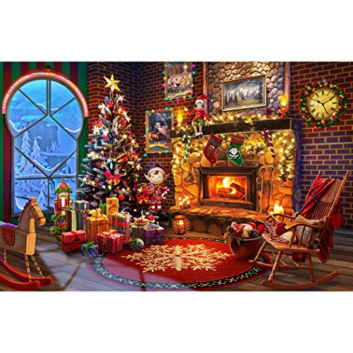 Lavievert Wooden Jigsaw Puzzles 1000 Piece Christmas Puzzles for Adults Fireplace Christmas Tree Christmas Presents Stockings - Image 1