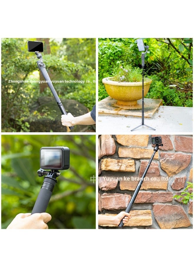 Generic - Aluminum Alloy For DJI Feiyu Extension Rod Handheld Selfie Stabilizer Sports Camera Universal Telescopic Extension Rod-Color:4 Sections With Gimbal - Image 1