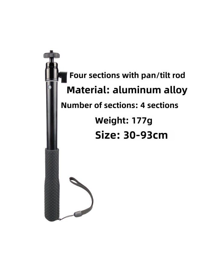 Generic - Aluminum Alloy For DJI Feiyu Extension Rod Handheld Selfie Stabilizer Sports Camera Universal Telescopic Extension Rod-Color:4 Sections With Gimbal - Image 1