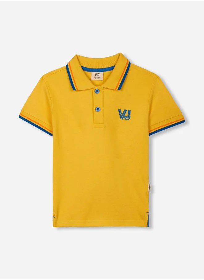 victor and jane Embroidered Logo Detail Polo T-Shirt by Styli