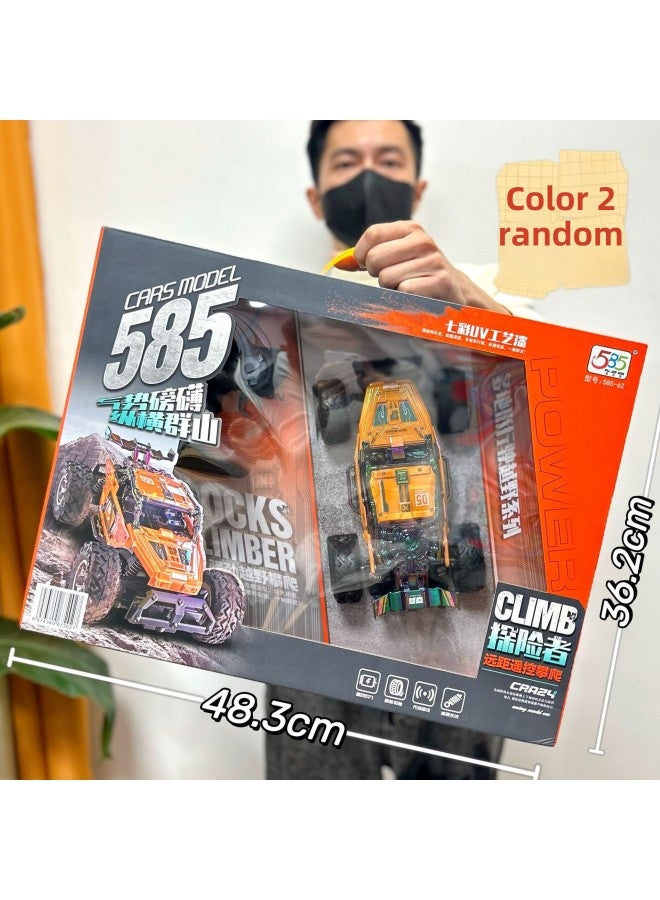 Children's Wireless Charging Remote Control Car Climbing Car Racing Model Big Gift Box Boy Toy Car Agency Renewal Gift-Color:585-108 Energy Simulated Remote Control Car 【2 Random Colors】 - Image 3