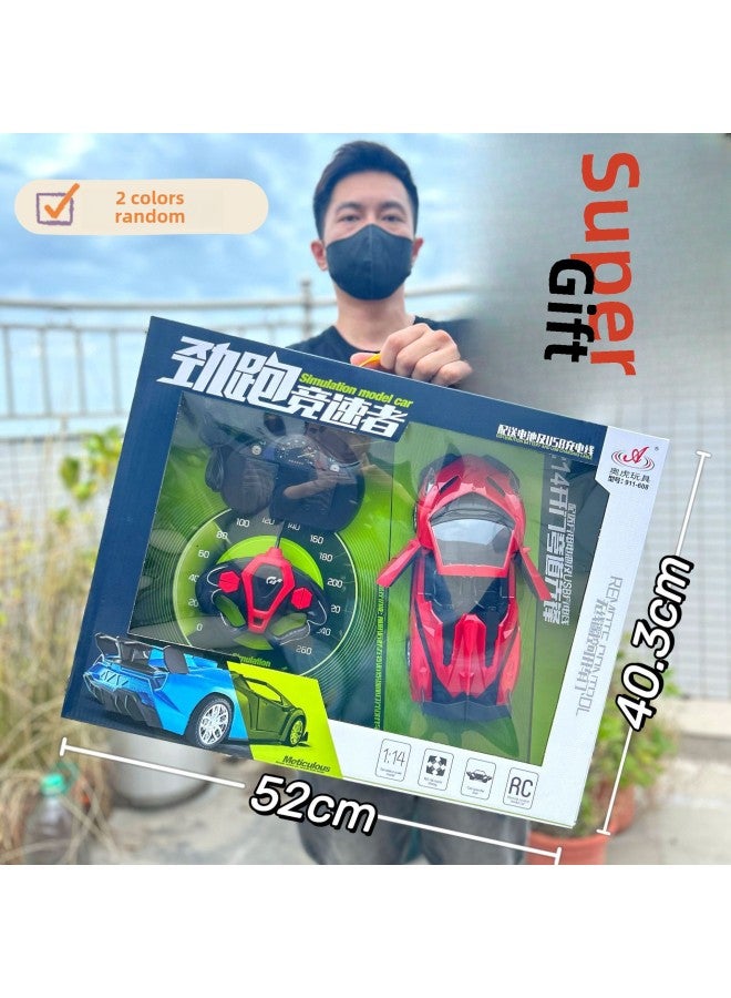 Children's Wireless Charging Remote Control Car Climbing Car Racing Model Big Gift Box Boy Toy Car Agency Renewal Gift-Color:585-108 Energy Simulated Remote Control Car 【2 Random Colors】 - Image 5