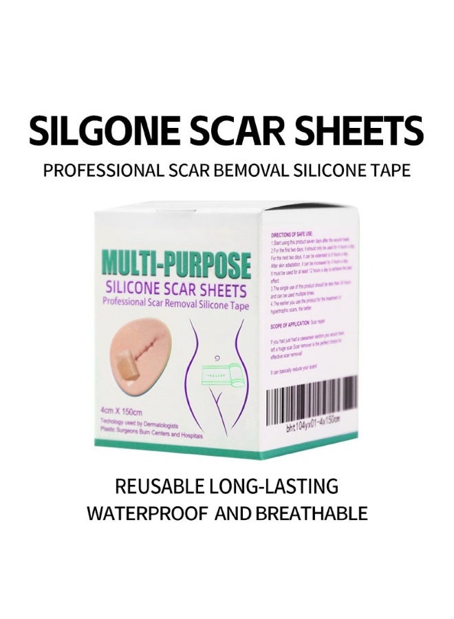 Generic Silicone Scar Patch, Fade Scar Sticker, Efficient Beauty Scars Removal Cesarean Section Burn Scars Left Behind Gel Painless Tape Roll (4cm * 1.5m)  - Image 2