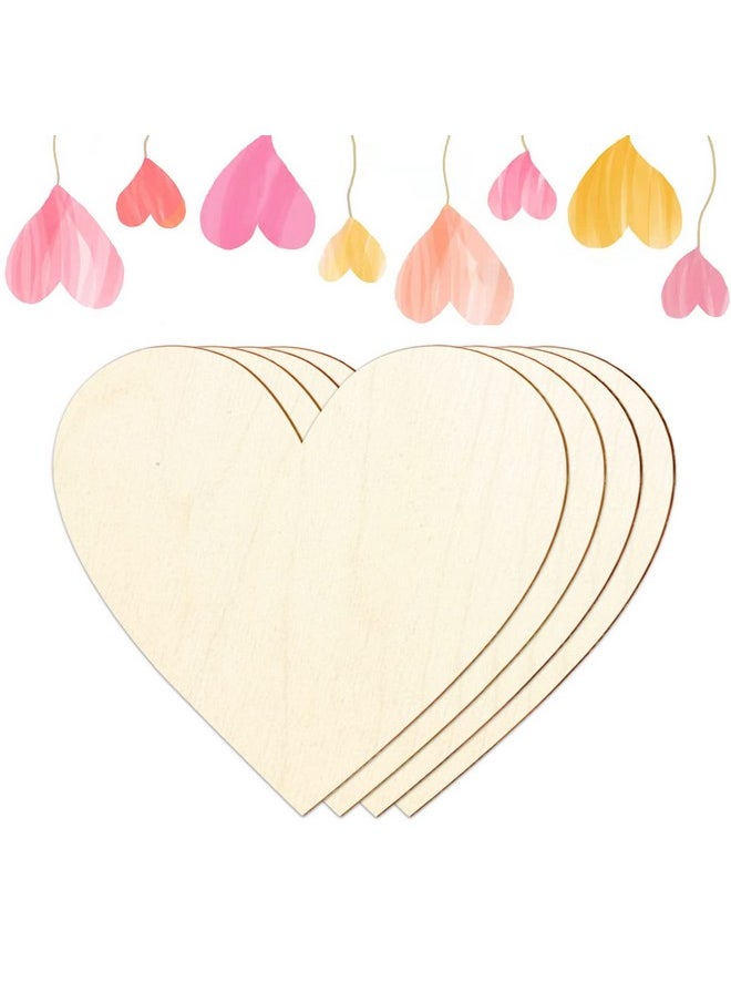 BOQIN - Wood Hearts For Crafts 12 Inch 4 Pack Diy Blank Wooden Heart Shape Ornaments For Crafts Unfinished Hearts Wood Cutout For Crafts Valentine'S Hearts Wooden Things To Paint On - Image 1