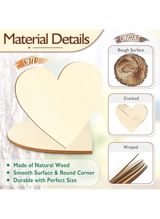 BOQIN - Wood Hearts For Crafts 12 Inch 4 Pack Diy Blank Wooden Heart Shape Ornaments For Crafts Unfinished Hearts Wood Cutout For Crafts Valentine'S Hearts Wooden Things To Paint On - Image 1