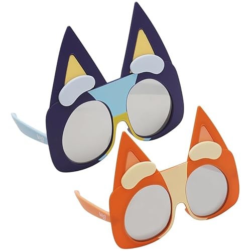 Sun-Staches Official BLUEY 2 Pack Sunglasses for Kids | 1 Pair BLUEY & 1 Pair Bingo Dress Up Accessory | UV 400 | One Size Fits Most Kids - Image 1